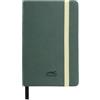 UNIPAPEL Quaderni con copertina rigida, con elastico di chiusura verticale, angoli arrotondati, ecopelle, colore verde scuro, con fogli a righe, copertina rigida, formato A6, 80 fogli