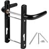 SWAWIS Maniglia per Porta Interne 92mm Nere, Maniglia Della Porta Set Lega di Alluminio, Lunghezza Totale 210 mm, per Porte d'Ingresso Porte Esterne Porte Interne Porte Finestre