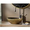 MEJE Lavabo ovale da bagno a forma di uovo, 40,6 x 33,6 cm, design antico, lavabo da bagno sopra il bancone, oro vintage