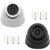 DAWRIS 2 pezzi fotocamera finta videosorveglianza - telecamera di sorveglianza a cupola con luce lampeggiante a LED finto fotocamera per interni - telecamera di sicurezza realistica per deterrente in