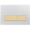 Mendorio Placca di Comando WC, Compatibile con Geberit Sigma, UP300 e UP320, Piastra Doppio Scarico, Dimensioni 246×164 mm (Argento Opaco & Oro Opaco Pulsante)
