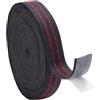 PH PandaHall 5 m fascia in pelle nera con linea rossa strisce trim interni automobili striscia di cucito decorativa adesiva per interni auto per finestra porta moto