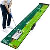 SAPLIZE Tappetino per allenamento da golf a due velocità con specchio per l'allineamento, 20 pollici X 3 m Tappetino per l'allenamento, supporto antiscivolo Putting green per interni/esterni