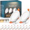 YindaLux Faretti Led da Incasso per Cartongesso, 5W 550LM IP44 Faretti LED Soffitto Dimmerabile, 3000K 4000K 6000K Regolabile Faretti da Incasso 230V Diametro Foro Ø65-75mm, Cromo, Set di 12