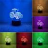 BIRBANN Lampada da trattore, 7 colori, variabile, 3D, lampada da notte per bambini, regalo di compleanno per ragazzi e ragazze