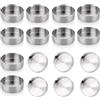 Yitobici Posacenere, set da 16 pezzi in acciaio inox rotondo da 8 cm per uso interno ed esterno (argento, 16 pezzi)