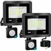 Indmird 2Pezzi 20W Faretto LED da Esterno con Sensore di Moviment, 2000LM Faro Led esterno con sensore movimento 6500K IP67 Impermeabile Faretti led per Esternos, Giardino, Garage, Patio, Cortile