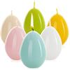 com-four 6 candele a forma di uova di Pasqua, candele di Pasqua, colori assortiti, per decorazioni pasquali (06 pezzi, colorate)