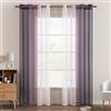 EMEMA Tende Voile Trasparenti Occhielli Sfumato per Soggiorno Camera da Letto Bagno Cucina Camera da Bambino Tenda Finestra Balcone Casa con 2 Pannelli 140 x 145 CM Viola