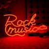 OYCGZV Rock Music Neon - Targa per chitarra al neon da parete Live Music Neon Sign USB LED per bar rock musica studio, ufficio, garage, camera da letto, feste, negozio, regalo per amici