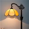Blivuself Lampada da terra Tiffany con paralume in vetro colorato regolabile in stile rustico a collo di cigno Lampada ad angolo verticale 63 pollici per casa soggiorno camera