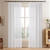Softalker tende per interni con fettuccia 140x260 cm (LxA) tenda per camera da letto soggiorno moderne bianche Tende per finestre effetto lino semitrasparente casa decorazione, 2 pezzi