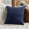 FDTERN Federe Cuscini Blu Navy 50x50 per Divano in Velluto a Coste Moderno Morbido Motivo a Croce Decorativa Copricuscini con Cerniera Invisibile per Divano Camera da Letto
