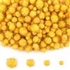 NACHLYNN 1000 pompon glitterati per fai da te, confezione grande, 4 misure, colorati, morbidi, soffici, per fai da te, attività di decorazione, con custodia (giallo)