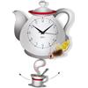 DEKORI Orologio da Parete Cucina in Legno con Pendolo Oscillante, Orologio Decorativo Silenzioso Design Naturale per Cucina Soggiorno Casa