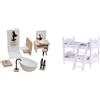 Set Da Bagno per Casa Delle Bambole, Mobili per Bambole, Vasca Da Bagno,