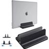 Willdone Supporto verticale per computer portatile, in alluminio, regolabile, salvaspazio, per MacBook Pro/Air, iPad, Samsung, Huawei, Surface, Dell, HP, Lenovo e altri (Nero)