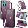 Fertuo Cover per Motorola Moto Edge 60 Fusion/Edge 60 / Edge 60 Pro, Fiori Custodia a Libro Portafoglio Antiurto in Pelle PU Flip Case Interna Silicone con Porta Carte e Chiusura Magnetica, Viola
