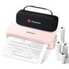 Phomemo M834 Stampante Portatile A4, Stampante Termica Portatile, Connessione Bluetooth e USB, Supporta Carta Termica A4, Con Custodia per il Trasporto e 4 Rotoli di Carta Termica, Rosa