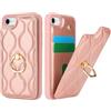 SailorTech iPhone 7/8 Custodia con Portacarte per Donne, iPhone 7/8/SE2 Telefono Custodia Anello Stand con Kickstand Carta di Credito Custodia Carino e alla moda per iPhone SE 2020/SE 2022-Oro rosa