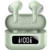 TOZO NC3 Cuffie Bluetooth 5.3 con Ibrido ANC Chiamata IA ENC ORIGX 2.0 Acustica EQs Regolazione 68 Ore Riproduzione LED Schermo Gioco Modalità USB Tipo C IPX8 Verde