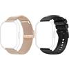 ZOSKVEE Cinturini per Smartwatch 22mm, Sostitutivo Milano Oro/Silicone Nero per Smartwatch Bluetooth da Uomo e Donna, per P95/P66