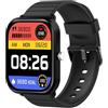 Celly Smartwatch Uomo Donna con Contapassi, Monitoraggio Salute e Allenamento, Chiamate, Display Touch, Durata fino a 4 Giorni, Colore Nero e Rosso
