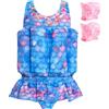 Summshall Costume da bagno intero per bambine con galleggiamento Costume da bagno intero per bambini Gilet da bagno Costume da bagno galleggiante, blu viola, 4-5 anni