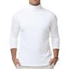 YuKaiChen Maglie termiche da uomo a collo alto a maniche lunghe strato base collo a lupetto canottiera tessuto morbido simile al pile maglietta intima, bianco, XL