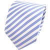 TigerTie Designer Cravatta in seta - blu azzurro bianco striato - Cravatta in seta