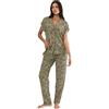 Triumph Boyfriend Fit PW X Set Pajama, Verde - Dark Combination, 50 Donna