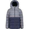 Under Armour Giacca Piumino Pronto Colourblock per Bambino con Tecnologia UA Storm - Invernale Calda e Leggera con Cappuccio, Tasche con Bottoni a Pressione, Downpour Gray, 8-9 Anni