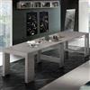 Dmora Consolle Allungabile Martino 90x300x77h cm Grigio 12 Posti Allungabile, Meccanismo Estensione Allunghe Centrali Made in Italy