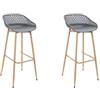 HOME DECO FACTORY, HDO7286, Set di 2 sgabelli da bar Malaga Grigio, mobili, mobili da esterno, sedute da esterno, 45,5x88x47,6 cm, altezza seduta 76 cm, grigio marrone