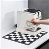 KitchenRaku Tappetino scolapiatti per macchina da caffè, 40 x 50 cm, nero e bianco | Antiscivolo, ad aspirazione rapida, asciugatura rapida, per macchine da caffè e angoli del caffè, mantiene i piani di lavoro