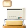 KIVY Burriera in Vetro Premium con Coperchio in Bambù Sostenibile - Campana per Burro da 250 g - Porta Burro Elegante per Cucina e Tavola