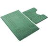 Ambience Products Set di 2 tappetini da bagno antiscivolo, morbidi e lavabili, ad asciugatura rapida, assorbenti, per bagno, doccia e piedistallo (verde)