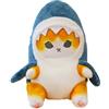 Xshelley 25 cm squalo gatto peluche giocattolo farcito bambola animale, Kawaii squalo gatto peluche cuscino giocattolo, Natale Halloween regali di compleanno per bambini (giallo)