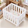 Minamzee 1:12 Lettino, Miniatura In Legno Con Biancheria, Modello Per Bambole, Accessori Per Animali Domestici In Miniatura
