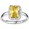 Bestyle Anello Donna Argento 925 Regolabile con Pietra Marzo Acquamarina, Anello Regolabile con Pietra Portafortuna Forma Cuore Anello Argento 925 Donna, Confezione Regalo