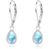 REDSUN Orecchini a goccia in argento Sterling 925 con pietra di luna, turchese e opale per donna, gioielli celtici Leverback, ipoallergenici, eleganti orecchini pendenti, regalo per fidanzata, moglie