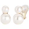Traveller Orecchini a clip - Perla 8/12 mm bianco - placcati oro 22 carati - 113120