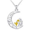 Eusense Cane Collana Pendente Donna Argento 925 Gioielli Dog Moon per ragazze
