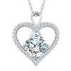 LOUISA SECRET Collana Donna Cuore Infinito Eternal, Argento Sterling 925 Moissanite Collana Rotonda Mini Cuore Ciondolo,Regalo di Compleanno per Donna San Valentino Gioielli Natale Festa della Mamma