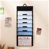 Dvagoent Cartelline Portadocumenti A4 pp, Cartelle Sospese per Schedario 6 Strati Pieghevole, Portatile, Appendibile, Proteggere I Documenti, Risparmiare Spazio (Nero, Blu)