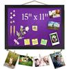 Origreen Bacheca in sughero con feltro, 38 x 28 cm, piccola bacheca per pareti, gioielli, appunti, collezioni, foto, ufficio, cornice in legno (nero) e feltro (viola), 1 pezzo