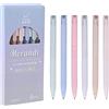 Valicaer Set di 6 Penne Gel Colorate a Inchiostro Roller a Scatto e Ricaricabile, Punta 0,5 mm Tratto Fluido e Definito, per Scuola Ufficio Forniture Regalo (A)