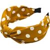 Guiguishiny Fascia per Capelli Donna con Nodo, Cerchietto Largo in Tessuto Vintage Turbante, Fascia Capelli Morbida ed Elegante Accessorio Capelli Elegante e alla Moda per Donne e Ragazze (Giallo)
