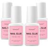 Sularpek 4 * 8ml Colla Unghie Finte Forte, Colla Per Unghie Finte con un Pennello per Riparare, per Ricostruzione, Extension, Restauro e Nail Art