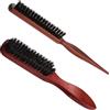 Soodyoow 2 Pcs Spazzola con Setole di Cinghiale Naturale, per Capelli in Setole di Cinghiale, per Styling di Capelli e Barba, per Massaggio del Cuoio Capelluto, Riducendo la Rottura dei Capelli